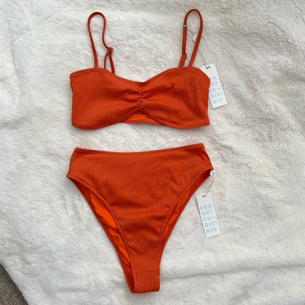 Frankie's Bikinis Orange Bikini Set